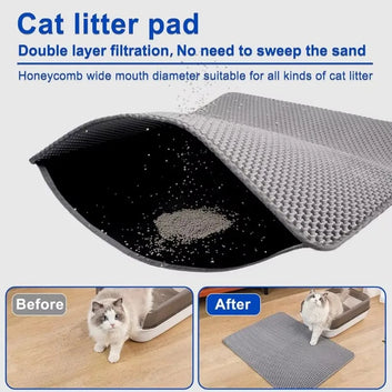 Waterproof Pet Cat Litter Mat Double Layer EVA Foldable Litter Trapping Carpet Bed Pads for Cats Pet Cleaning Supplies